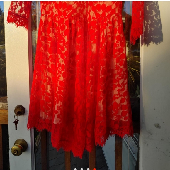 Free people babydoll lace red dress - Picture 4 of 4